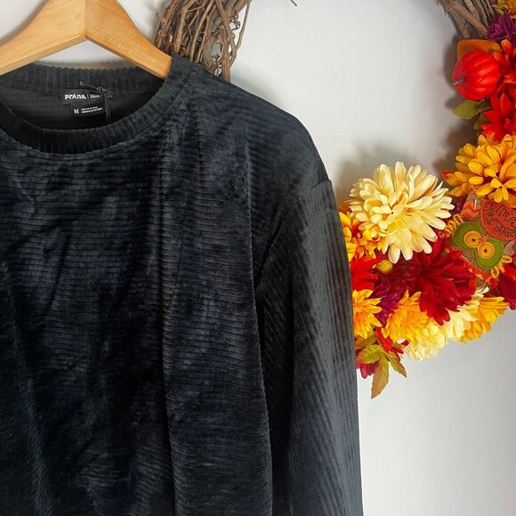 prAna Womens Escambia Pull Over Knit Top Sweater MEDIUM in Black Velour - Picture 4 of 10
